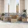 Conjunto de Sofás de Jardín de 8 Piezas con Cojines Beige de Poliratán | Foro24.es | Tu tienda online para hogar, jardín y más Foro24.es