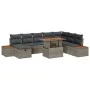 Juego de Sofá de Jardín de 9 Piezas con Cojines Gris Poliratán by , Outdoor sofas - Ref: Foro24-3360089, Price: 611,18 €, Dis...