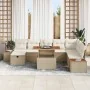 Conjunto de Sofá de Jardín de 9 Piezas con Cojines Beige Ratan | Foro24.es | Tu tienda online para hogar, jardín y más Foro24.es