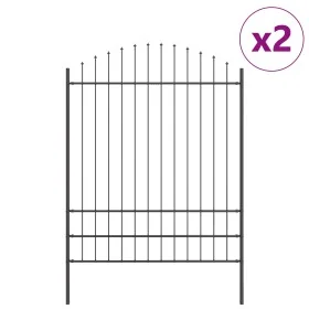 Comprar Valla de jardín con arco gris 3,4x2 m de