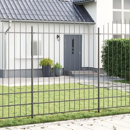 VidaXL Cerca de Jardín con Parte Superior en Bucle Gris 6,8x2 m de Acero | Foro24.es | Tu tienda online para hogar, jardín y más Foro24.es