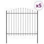 valla de jardín con parte superior en arco gris 8,5x1,5 m de acero | Foro24.es | Tu tienda online para hogar, jardín y más Foro24.es
