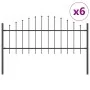 valla de jardín con parte superior en arco gris 10,2x0,75 m de acero | Foro24.es | Tu tienda online para hogar, jardín y más Foro24.es