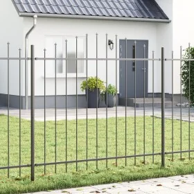 Valla de Jardín VidaXL con Arco Gris 10,2x1,5 m