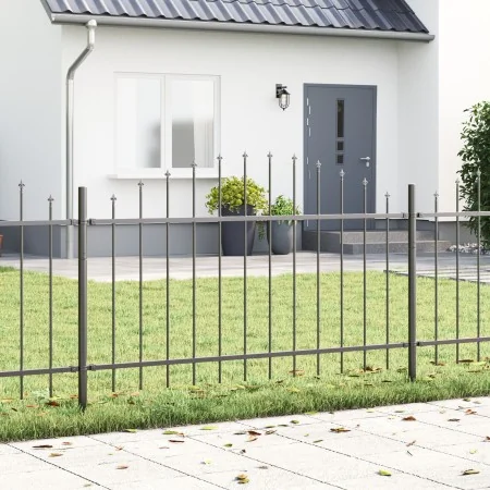 valla de jardín con parte superior arqueada gris 13,6x1 m de acero | Foro24.es | Tu tienda online para hogar, jardín y más Foro24.es