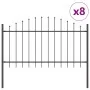 valla de jardín con parte superior arqueada gris 13,6x1 m de acero | Foro24.es | Tu tienda online para hogar, jardín y más Foro24.es