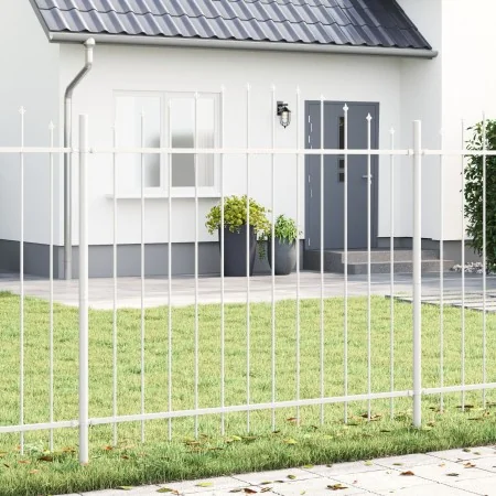 Valla de jardín blanca con parte superior en arco, 3,4x1,25 m de acero | Foro24.es | Tu tienda online para hogar, jardín y más Foro24.es