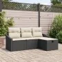 Conjunto de Sofá de Jardín de 4 Piezas con Cojines Negros de Poliratán by , Outdoor sofas - Ref: Foro24-3360578, Price: 274,2...