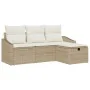 Juego de Sofás de Jardín de 4 Piezas con Cojines Beige Ratán de Polietileno von , Outdoor-Sofas - Ref: Foro24-3360582, Preis:...