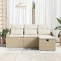 Juego de Sofás de Jardín de 4 Piezas con Cojines Beige Ratán de Polietileno von , Outdoor-Sofas - Ref: Foro24-3360582, Preis:...