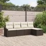 Conjunto de sofá de jardín de 5 piezas con cojines marrón de poliratán by , Outdoor sofas - Ref: Foro24-3360589, Price: 337,4...