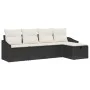 Juego de Sofás de Jardín de 5 Piezas con Cojines en Negro de Poliratán von , Outdoor-Sofas - Ref: Foro24-3360588, Preis: 320,...