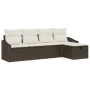 Conjunto de sofá de jardín de 5 piezas con cojines marrón de poliratán by , Outdoor sofas - Ref: Foro24-3360589, Price: 337,4...