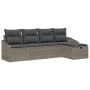 Juego de Sofá de Jardín de 5 Piezas con Cojines Gris Polirratán von , Outdoor-Sofas - Ref: Foro24-3360590, Preis: 339,38 €, R...