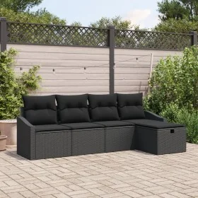 Conjunto de Sofá de Jardín de 5 Piezas con Cojines Negro Polirratán von , Outdoor-Sofas - Ref: Foro24-3360594, Preis: 344,73 ...
