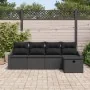 Conjunto de Sofá de Jardín de 5 Piezas con Cojines Negro Polirratán von , Outdoor-Sofas - Ref: Foro24-3360594, Preis: 344,73 ...