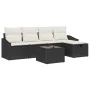 Juego de Sofá de Jardín de 6 Piezas con Cojines Negro Polirratán by , Outdoor sofas - Ref: Foro24-3360598, Price: 373,72 €, D...