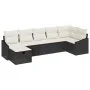 Juego de Sofá de Jardín de 7 Piezas con Cojines de Ratán Negro de , Sofás de exterior - Ref: Foro24-3360628, Precio: 440,21 €...