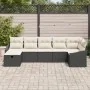 Juego de Sofá de Jardín de 7 Piezas con Cojines de Ratán Negro de , Sofás de exterior - Ref: Foro24-3360628, Precio: 440,21 €...