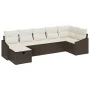 Conjunto de Sofá de Jardín de 7 Piezas con Cojines Marrón Poliratán de , Sofás de exterior - Ref: Foro24-3360629, Precio: 460...