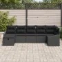 Conjunto de Sofás de Jardín de 7 Piezas con Cojines negro poliratán by , Outdoor sofas - Ref: Foro24-3360634, Price: 456,34 €...