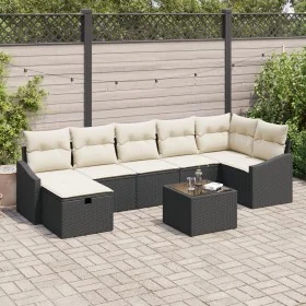 Conjunto de Sofás de Jardín de 8 Piezas con Cojines Ratán Poliratán Negro by , Outdoor sofas - Ref: Foro24-3360638, Price: 48...