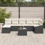 Conjunto de Sofás de Jardín de 8 Piezas con Cojines Ratán Poliratán Negro by , Outdoor sofas - Ref: Foro24-3360638, Price: 48...
