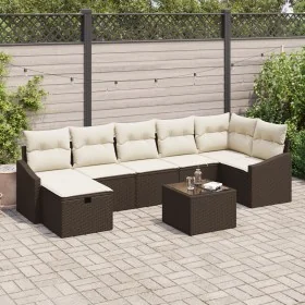 Conjunto de Sofás de Jardín de 8 Piezas con Cojines Marrón Ratán Sintético von , Outdoor-Sofas - Ref: Foro24-3360639, Preis: ...