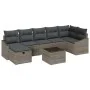 Set de Sofá de Jardín de 8 Piezas con Cojines de Ratán Poliéster Gris by , Outdoor sofas - Ref: Foro24-3360640, Price: 511,47...