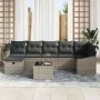 Set de Sofá de Jardín de 8 Piezas con Cojines de Ratán Poliéster Gris by , Outdoor sofas - Ref: Foro24-3360640, Price: 511,47...