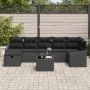 Juego de Sofá de Jardín de 8 Piezas con Cojines Negro Poliratán von , Outdoor-Sofas - Ref: Foro24-3360644, Preis: 502,89 €, R...
