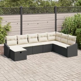 Juego de Sofá de Jardín de 8 Piezas con Cojines Negros de Poliratán by , Outdoor sofas - Ref: Foro24-3360658, Price: 491,36 €...