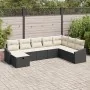 Juego de Sofá de Jardín de 8 Piezas con Cojines Negros de Poliratán by , Outdoor sofas - Ref: Foro24-3360658, Price: 491,36 €...