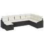 Juego de Sofá de Jardín de 8 Piezas con Cojines Negros de Poliratán by , Outdoor sofas - Ref: Foro24-3360658, Price: 491,36 €...