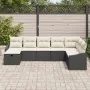 Juego de Sofá de Jardín de 8 Piezas con Cojines Negros de Poliratán by , Outdoor sofas - Ref: Foro24-3360658, Price: 491,36 €...