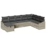 Set de Sofá de Jardín de 8 Piezas con Cojines Gris Claro de Ratán Poliéster | Foro24.es | Tu tienda online para hogar, jardín y más Foro24.es