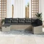 Set de Sofá de Jardín de 8 Piezas con Cojines Gris Claro de Ratán Poliéster | Foro24.es | Tu tienda online para hogar, jardín y más Foro24.es