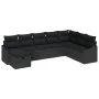 Conjunto de Sofás de Jardín de 8 Piezas con Cojines Negro Poliratán by , Outdoor sofas - Ref: Foro24-3360664, Price: 512,12 €...