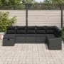 Conjunto de Sofás de Jardín de 8 Piezas con Cojines Negro Poliratán by , Outdoor sofas - Ref: Foro24-3360664, Price: 512,12 €...