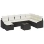 Juego de Sofá de Jardín de 9 Piezas con Cojines Negro Ratán Poli von , Outdoor-Sofas - Ref: Foro24-3360668, Preis: 536,47 €, ...