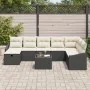 Juego de Sofá de Jardín de 9 Piezas con Cojines Negro Ratán Poli von , Outdoor-Sofas - Ref: Foro24-3360668, Preis: 536,47 €, ...