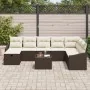 Juego de Sofá de Jardín de 9 Piezas con Cojines Marrón Poliratán by , Outdoor sofas - Ref: Foro24-3360669, Price: 560,61 €, D...