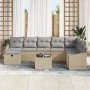 Conjunto de Sofá de Jardín de 9 Piezas con Cojines Beige Ratán Poliéster | Foro24.es | Tu tienda online para hogar, jardín y más Foro24.es
