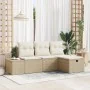 Conjunto de Sofá de Jardín de 4 Piezas con Cojines Ratán Plástico Beige by , Outdoor sofas - Ref: Foro24-3360682, Price: 340,...