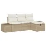 Conjunto de Sofá de Jardín de 4 Piezas con Cojines Ratán Plástico Beige by , Outdoor sofas - Ref: Foro24-3360682, Price: 340,...