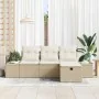 Conjunto de Sofá de Jardín de 4 Piezas con Cojines Ratán Plástico Beige by , Outdoor sofas - Ref: Foro24-3360682, Price: 340,...
