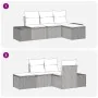 Juego de Sofás de Jardín de 4 Piezas con Cojines de Ratán Sintético Gris Claro by , Outdoor sofas - Ref: Foro24-3360683, Pric...