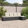 Set de Sofá de Jardín de 5 Piezas con Cojines Negros de Ratán Poliéster | Foro24.es | Tu tienda online para hogar, jardín y más Foro24.es