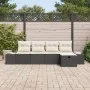 Set de Sofá de Jardín de 5 Piezas con Cojines Negros de Ratán Poliéster | Foro24.es | Tu tienda online para hogar, jardín y más Foro24.es