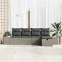 Juego de Sofás de Jardín de 5 Piezas con Cojines Gris de Poliratán by , Outdoor sofas - Ref: Foro24-3360690, Price: 358,47 €,...